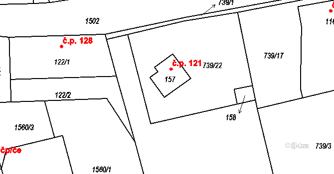 Lipenec 121, Lipno na parcele st. 157 v KÚ Lipenec, Katastrální mapa