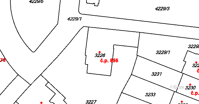 Dejvice 856, Praha na parcele st. 3226 v KÚ Dejvice, Katastrální mapa