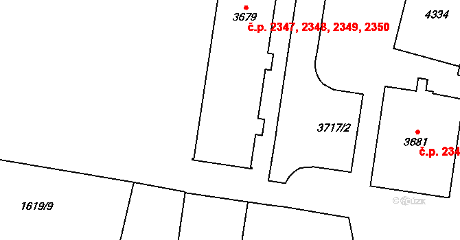 Dvůr Králové nad Labem 2347,2348,2349,2350 na parcele st. 3679 v KÚ Dvůr Králové nad Labem, Katastrální mapa