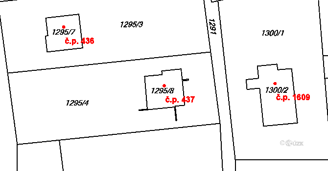 Bludovice 437, Havířov na parcele st. 1295/8 v KÚ Bludovice, Katastrální mapa