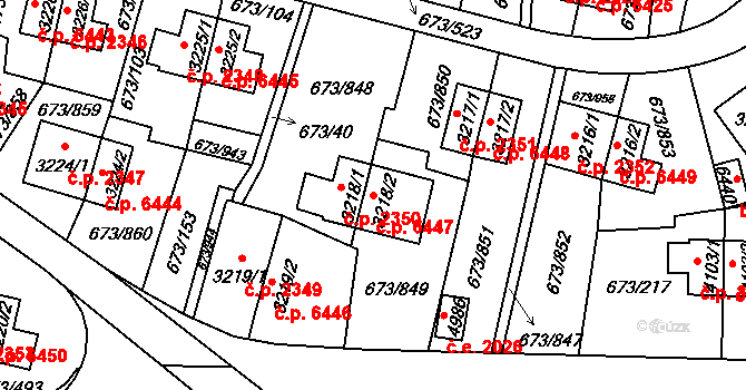 Zlín 6447 na parcele st. 3218/2 v KÚ Zlín, Katastrální mapa