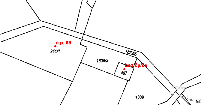 Strážné 39011968 na parcele st. 497 v KÚ Strážné, Katastrální mapa