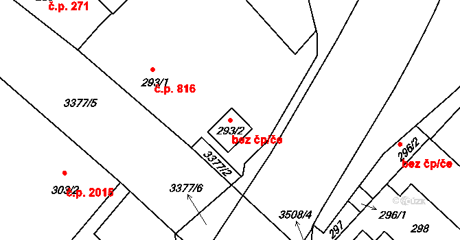 Pelhřimov 39260968 na parcele st. 293/2 v KÚ Pelhřimov, Katastrální mapa