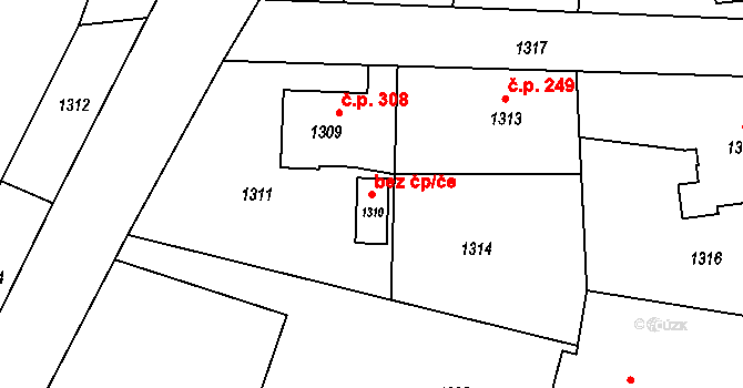 Jablůnka 39526968 na parcele st. 1310 v KÚ Jablůnka, Katastrální mapa