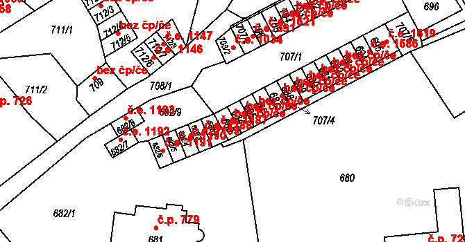 Děčín 40671968 na parcele st. 683 v KÚ Děčín, Katastrální mapa