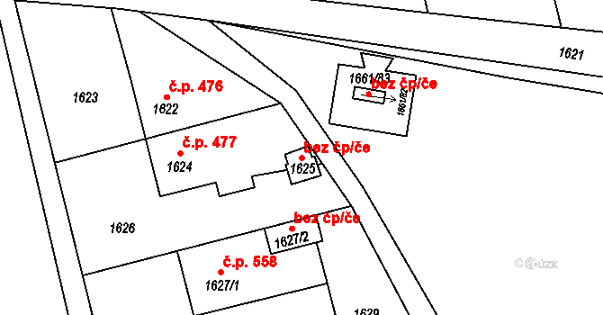 Odry 43211968 na parcele st. 1625 v KÚ Odry, Katastrální mapa
