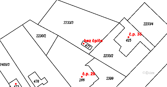 Broumov 46347968 na parcele st. 477 v KÚ Benešov u Broumova, Katastrální mapa