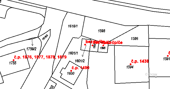 Šternberk 47412968 na parcele st. 1601/2 v KÚ Šternberk, Katastrální mapa