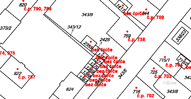 Přeštice 47429968 na parcele st. 2428 v KÚ Přeštice, Katastrální mapa