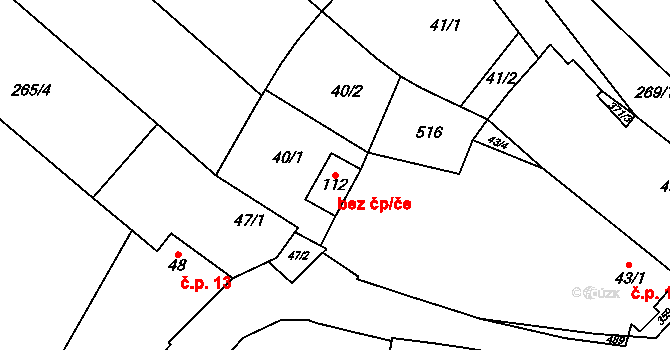 Znojmo 49061968 na parcele st. 112 v KÚ Mramotice, Katastrální mapa