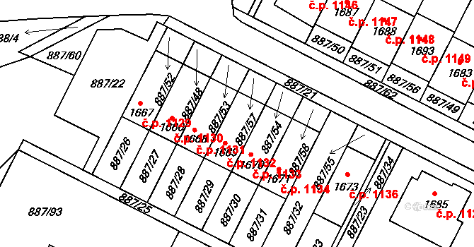 Ledeč nad Sázavou 1132 na parcele st. 1669 v KÚ Ledeč nad Sázavou, Katastrální mapa