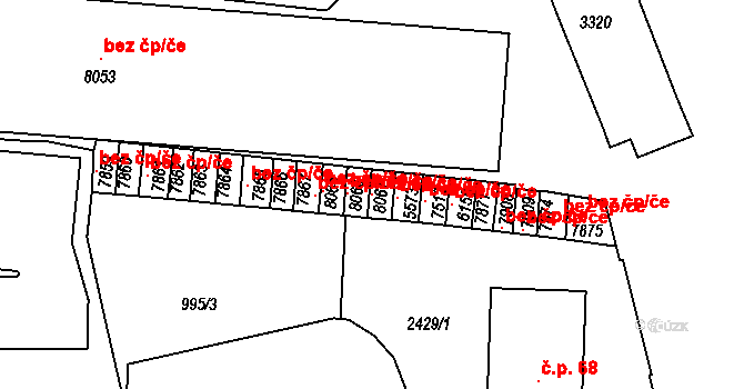 Třebíč 105838969 na parcele st. 8067 v KÚ Třebíč, Katastrální mapa