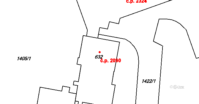 Šumperk 2090 na parcele st. 632 v KÚ Šumperk, Katastrální mapa