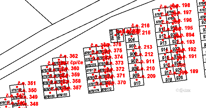 Postoloprty 375 na parcele st. 876/167 v KÚ Postoloprty, Katastrální mapa