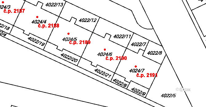 Strašnice 2190, Praha na parcele st. 4024/6 v KÚ Strašnice, Katastrální mapa