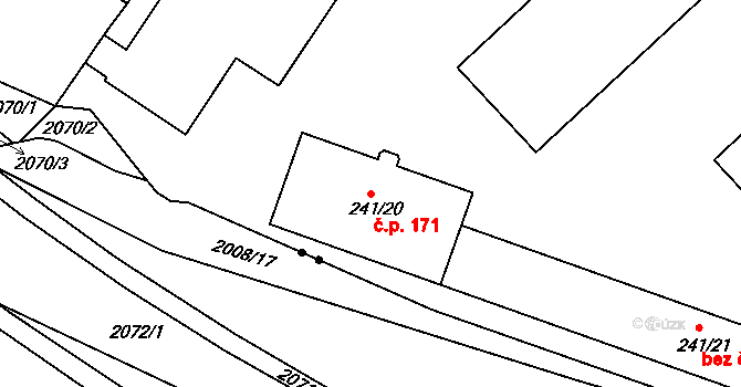 Plotiště nad Labem 171, Hradec Králové na parcele st. 241/20 v KÚ Plotiště nad Labem, Katastrální mapa
