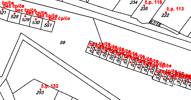 Hrdlořezy 39274969 na parcele st. 555 v KÚ Hrdlořezy u Mladé Boleslavi, Katastrální mapa