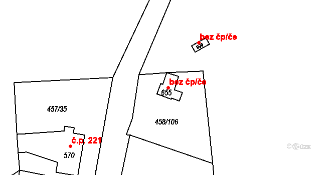 Jílové 43636969 na parcele st. 655 v KÚ Jílové u Děčína, Katastrální mapa