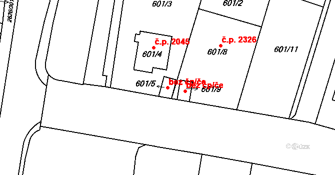 Opava 43804969 na parcele st. 601/5 v KÚ Opava-Předměstí, Katastrální mapa