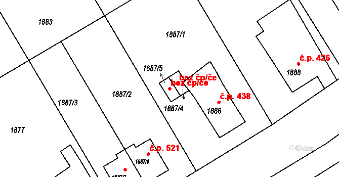 Kopřivnice 44834969 na parcele st. 1887/5 v KÚ Kopřivnice, Katastrální mapa