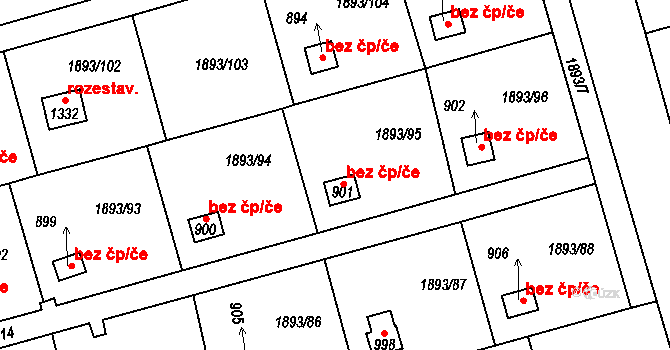 Lišov 46946969 na parcele st. 901 v KÚ Lišov, Katastrální mapa