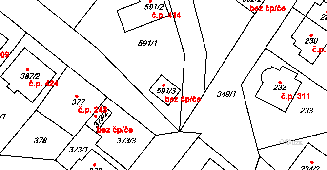 Teplice 47762969 na parcele st. 591/3 v KÚ Sobědruhy, Katastrální mapa