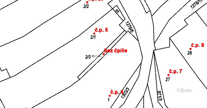 Velečín 49625969 na parcele st. 2/3 v KÚ Velečín, Katastrální mapa