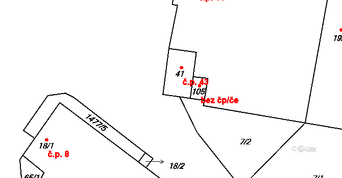 Selibov 43, Protivín na parcele st. 41 v KÚ Selibov, Katastrální mapa