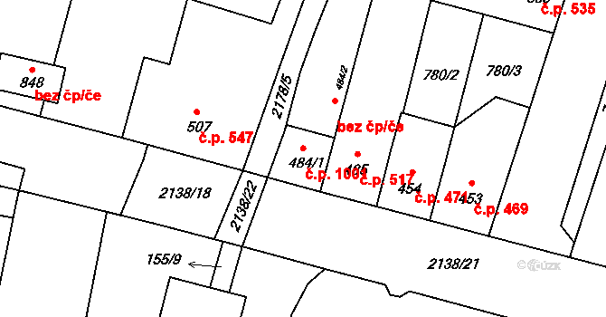 Lišov 1001 na parcele st. 484/1 v KÚ Lišov, Katastrální mapa