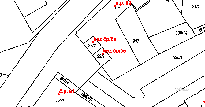 Benátky nad Jizerou 106303970 na parcele st. 22/3 v KÚ Staré Benátky, Katastrální mapa