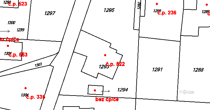 Horní Těrlicko 522, Těrlicko na parcele st. 1293 v KÚ Horní Těrlicko, Katastrální mapa
