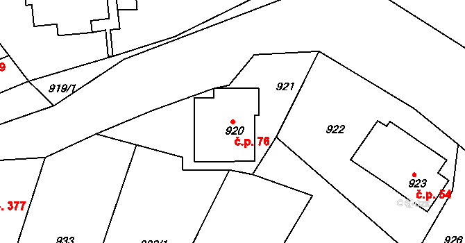 Podmoklice 76, Semily na parcele st. 920 v KÚ Semily, Katastrální mapa
