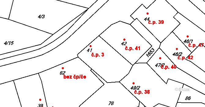 Čechtín 3 na parcele st. 41 v KÚ Čechtín, Katastrální mapa