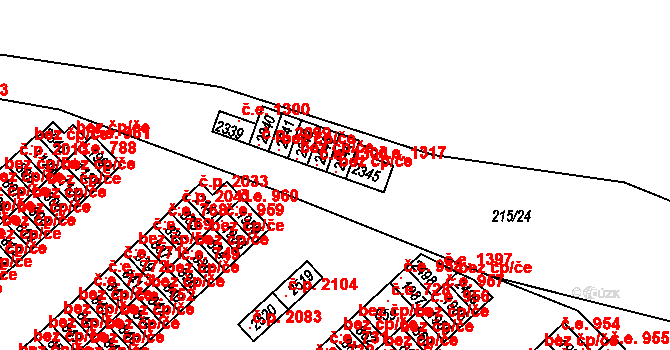 Sezimovo Ústí 1305, Katastrální mapa