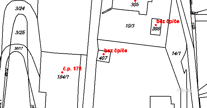 Špindlerův Mlýn 42116970 na parcele st. 407 v KÚ Špindlerův Mlýn, Katastrální mapa