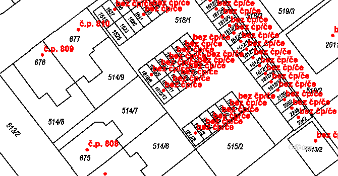 Ostrava 43841970 na parcele st. 1610/11 v KÚ Přívoz, Katastrální mapa
