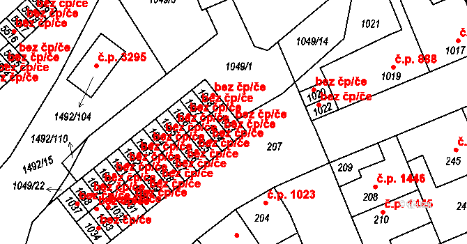 Kladno 44402970 na parcele st. 1023 v KÚ Kročehlavy, Katastrální mapa