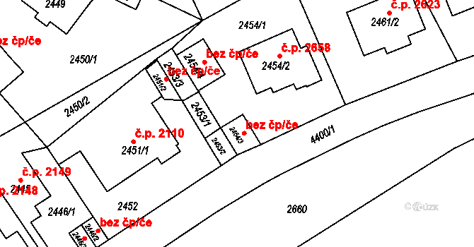Teplice 45148970 na parcele st. 2454/3 v KÚ Teplice, Katastrální mapa