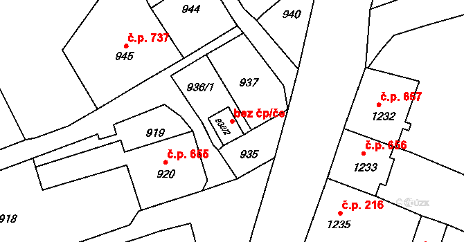 Šluknov 45160970 na parcele st. 936/2 v KÚ Šluknov, Katastrální mapa