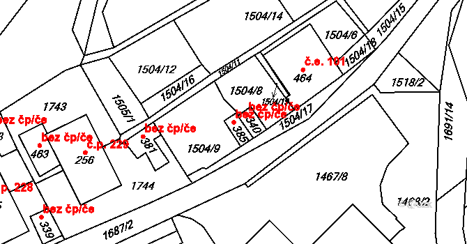 Rybník 45484970 na parcele st. 385 v KÚ Rybník u České Třebové, Katastrální mapa