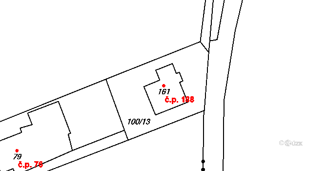 Kramolna 188 na parcele st. 161 v KÚ Kramolna, Katastrální mapa