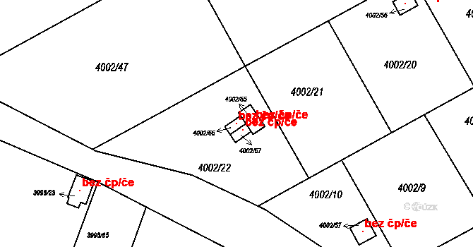 Těšovice 96521970 na parcele st. 4002/66 v KÚ Těšovice, Katastrální mapa