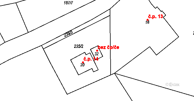 Rozsochy 96984970 na parcele st. 32 v KÚ Blažejovice u Rozsoch, Katastrální mapa