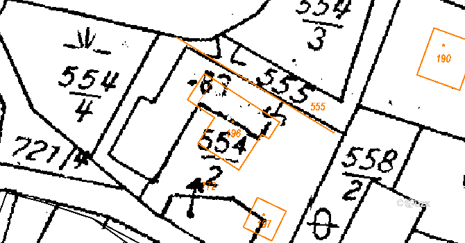 Dolní Krupá 125 na parcele st. 196 v KÚ Dolní Krupá u Mnichova Hradiště, Katastrální mapa