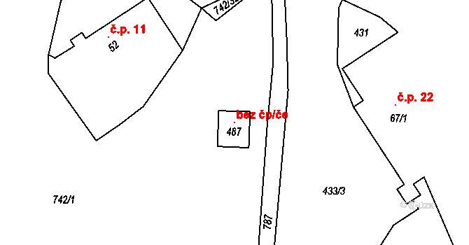 Bohutín 121412971 na parcele st. 487 v KÚ Bohutín, Katastrální mapa