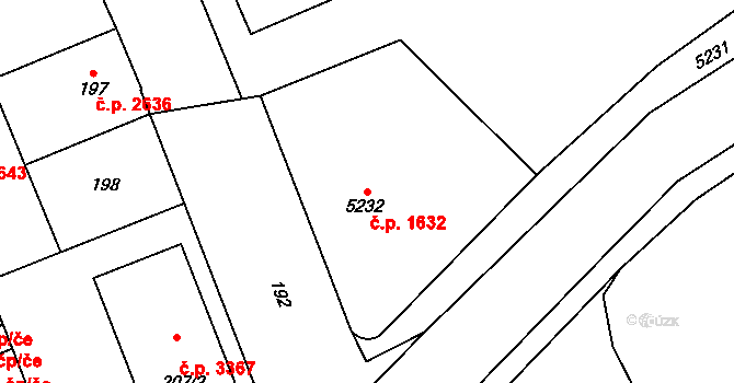 Kladno 1632 na parcele st. 5232 v KÚ Kladno, Katastrální mapa