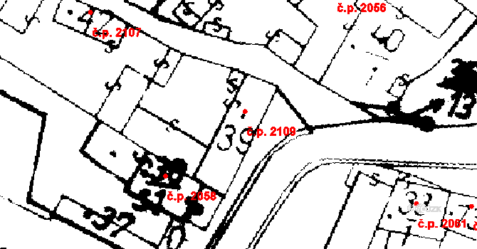 Podlusky 2109, Roudnice nad Labem na parcele st. 39 v KÚ Podlusky, Katastrální mapa