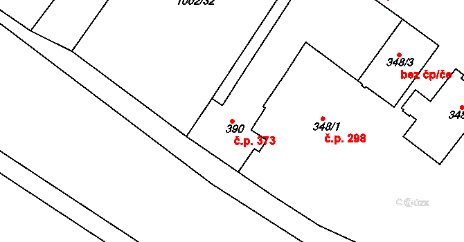 Náměšť nad Oslavou 373 na parcele st. 390 v KÚ Náměšť nad Oslavou, Katastrální mapa