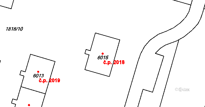 Cheb 2018 na parcele st. 6015 v KÚ Cheb, Katastrální mapa