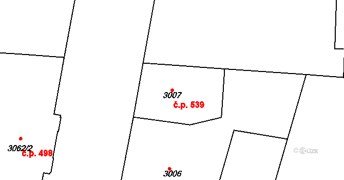 Smíchov 539, Praha na parcele st. 3007 v KÚ Smíchov, Katastrální mapa